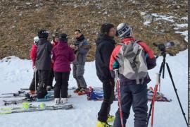 point-rencontre aux Barmettes, sur le domaine skiable de Pralognan la Vanoise, sur le thème des ongulés de montagne