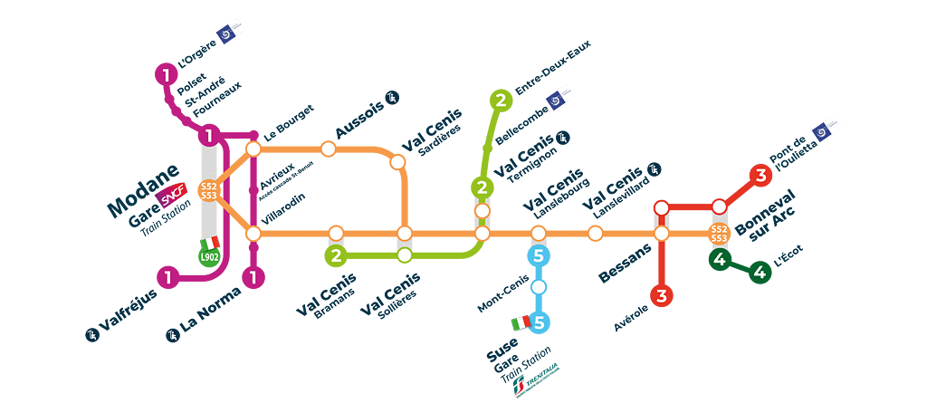 Plan bus Haute Maurienne Vanoise