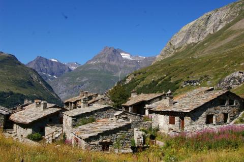 Visite guidée de l'Ecot à Bonneval sur Arc - Le hameau de l'Ecot en été