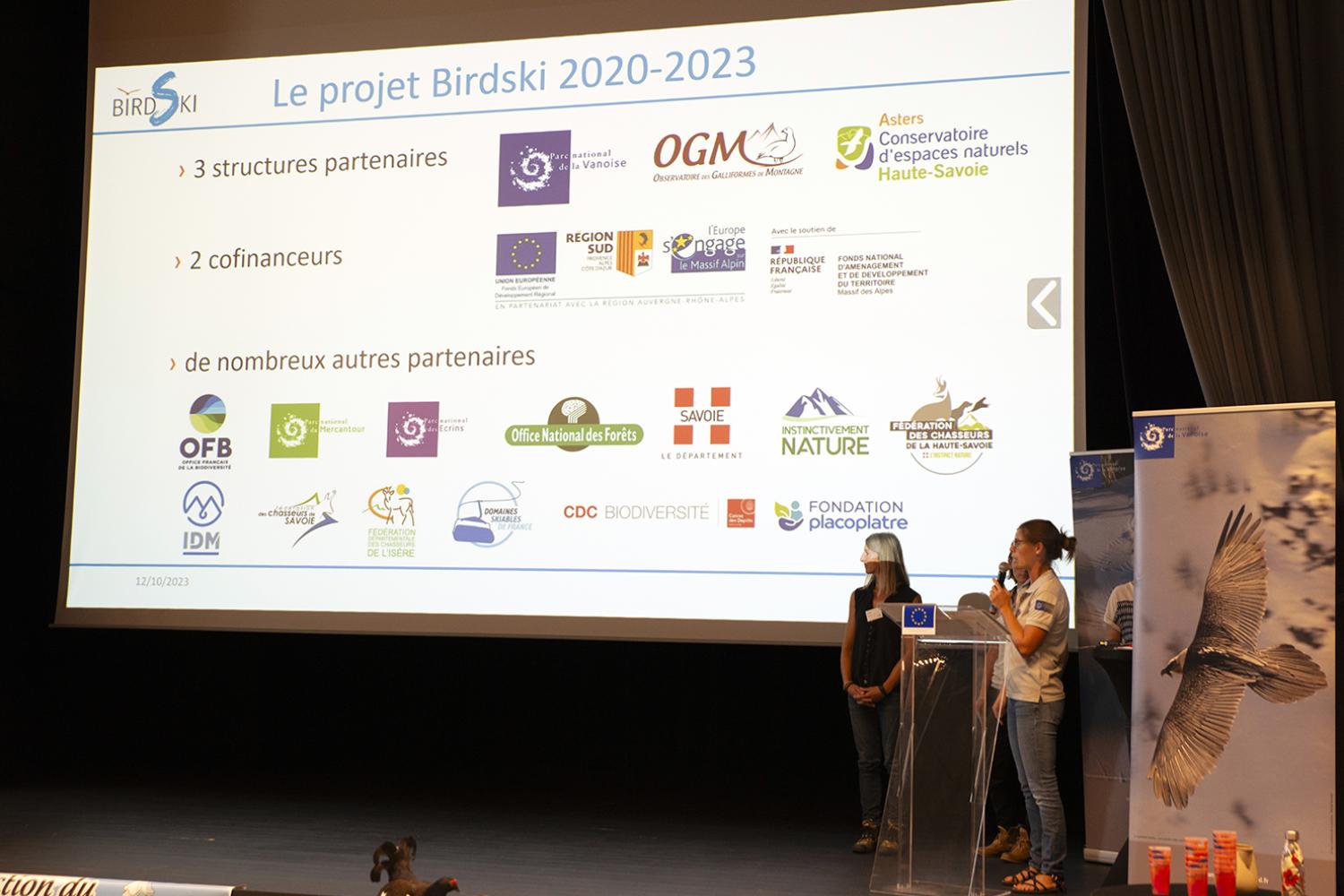 Rappel des partenaires du projet Birdski 2020-2023 © PNV – Florian Maurer
